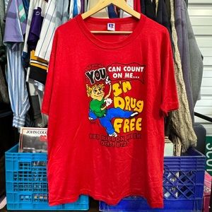 Red ribbon week single stitch vintage tshirt size XL